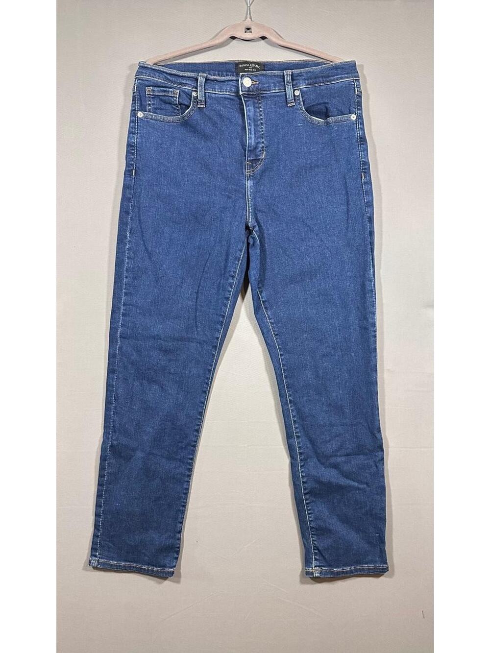 Banana Republic Womens High Rise Slim Strech Jeans Blue Denim Size 31/12